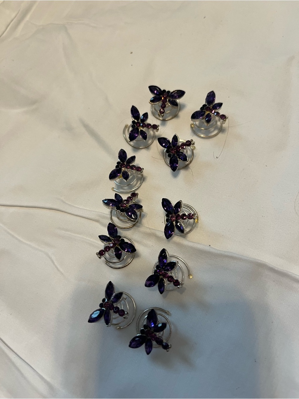 Women's Purple Crystal Dragonfly hair twists